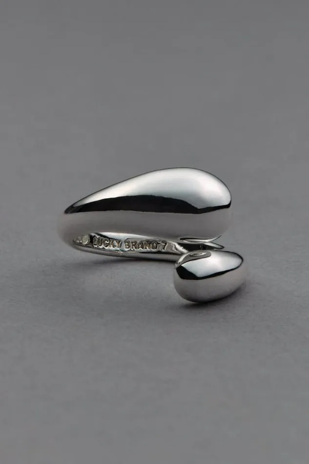 Lucky Brand High Shine Wrap Around Ring Silver Women Jewelry