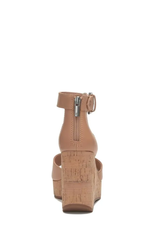 Lucky Brand Himmy Cork Wedge Medium Dark Brown Women Shoes