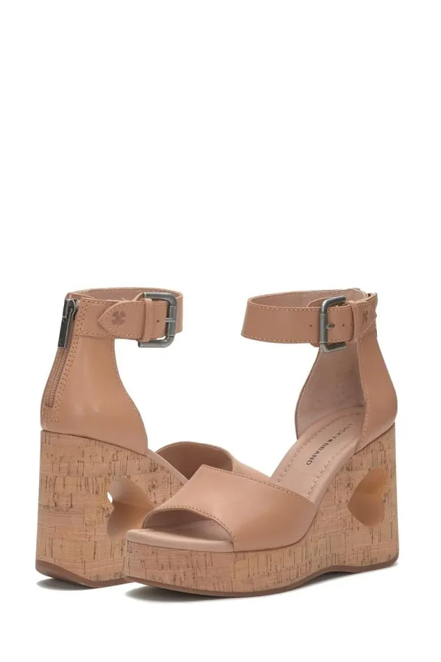 Lucky Brand Himmy Cork Wedge Medium Dark Brown Women Shoes