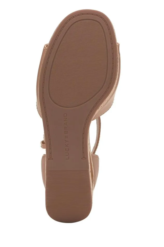 Lucky Brand Himmy Cork Wedge Medium Dark Brown Women Shoes