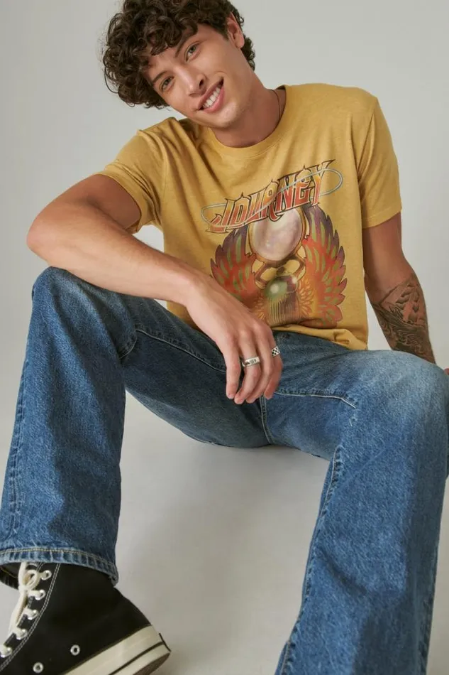 Lucky Brand Journey Scarab Honey Mustard Men Graphic Tees