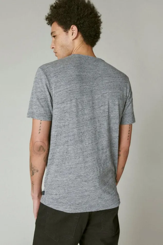 Lucky Brand Linen Pocket Crew Black Iris Men Shirts and Tops