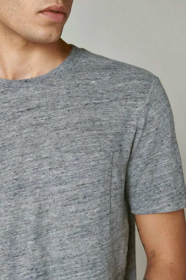 Lucky Brand Linen Pocket Crew Black Iris Men Shirts and Tops