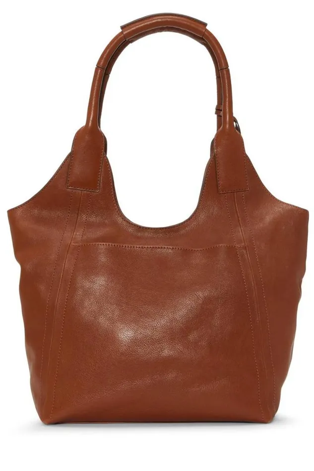 Lucky Brand Love Beaded Leather Tote Dark Brown Women Handbags