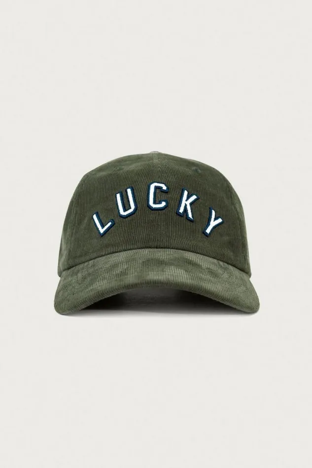 Lucky Brand Lucky Corduroy Baseball Hat Olive Branch MenWomen Hats