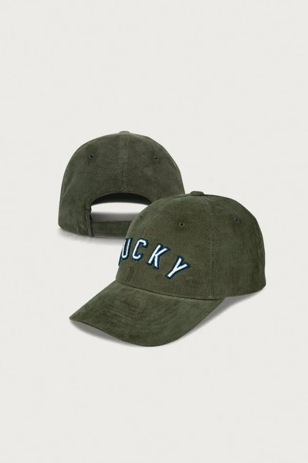 Lucky Brand Lucky Corduroy Baseball Hat Olive Branch MenWomen Hats