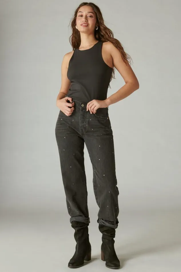 Lucky Brand Lucky Legend Studded High Rise 90s Loose Diamond Hallow Women Jeans