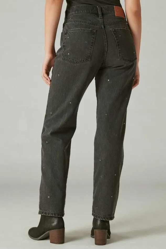Lucky Brand Lucky Legend Studded High Rise 90s Loose Diamond Hallow Women Jeans
