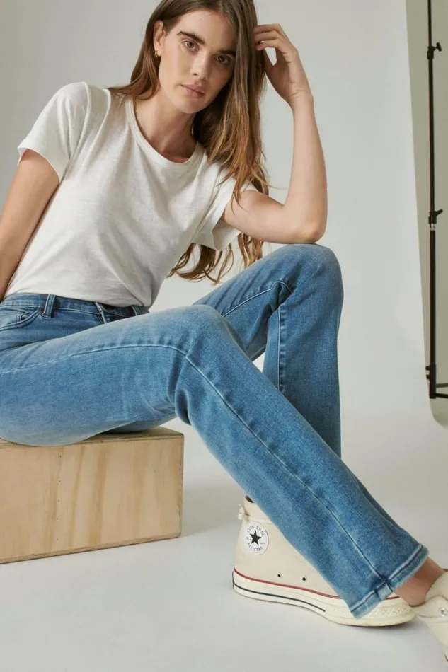 Lucky Brand Mid Rise Sweet Straight Glass Mount Women Jeans