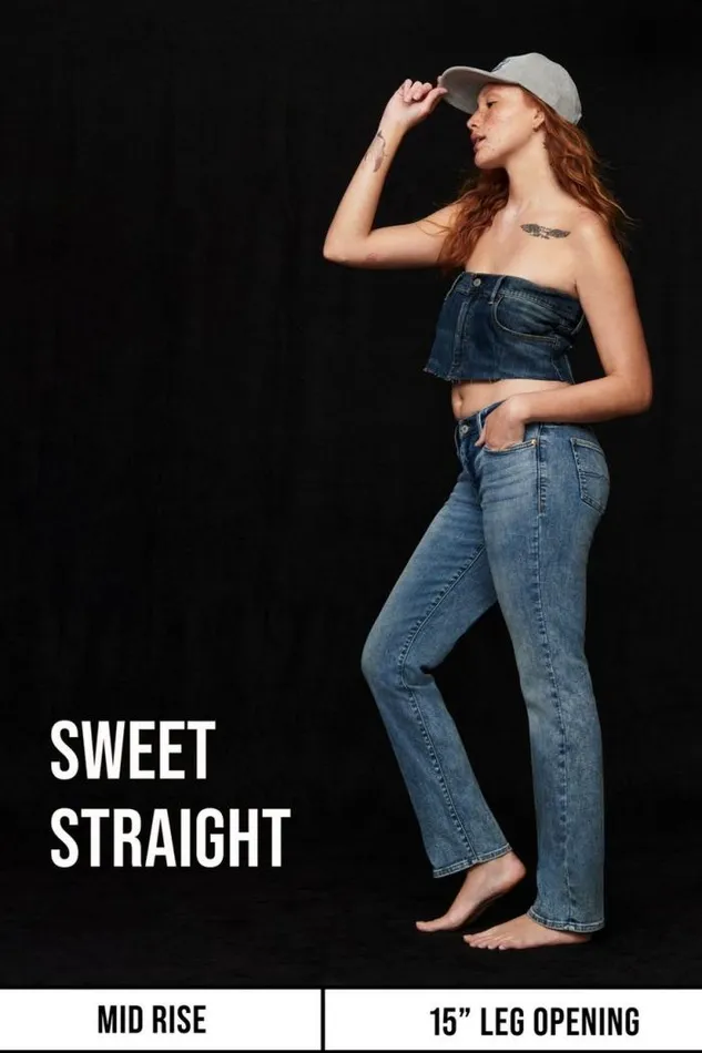 Lucky Brand Mid Rise Sweet Straight Glass Mount Women Jeans