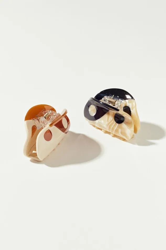 Lucky Brand Mini Yin Yang Claw Set Black Women Hair Accessories