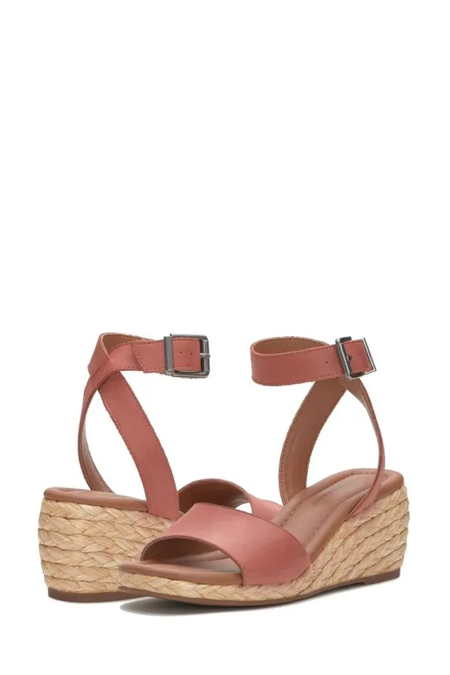 Lucky Brand Nalmo Espadrille Wedge Menium Light Red Women Shoes