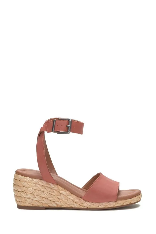 Lucky Brand Nalmo Espadrille Wedge Menium Light Red Women Shoes