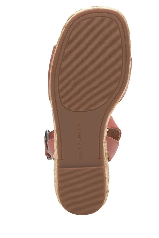 Lucky Brand Nalmo Espadrille Wedge Menium Light Red Women Shoes
