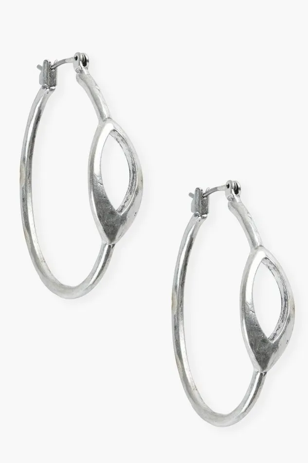 Lucky Brand Open Hoop Earring Silver Women Jewelry