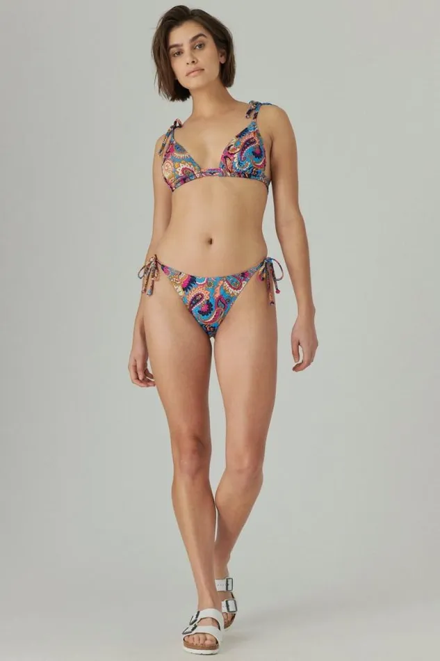 Lucky Brand Paisley Triangle Top Multi Women Swim