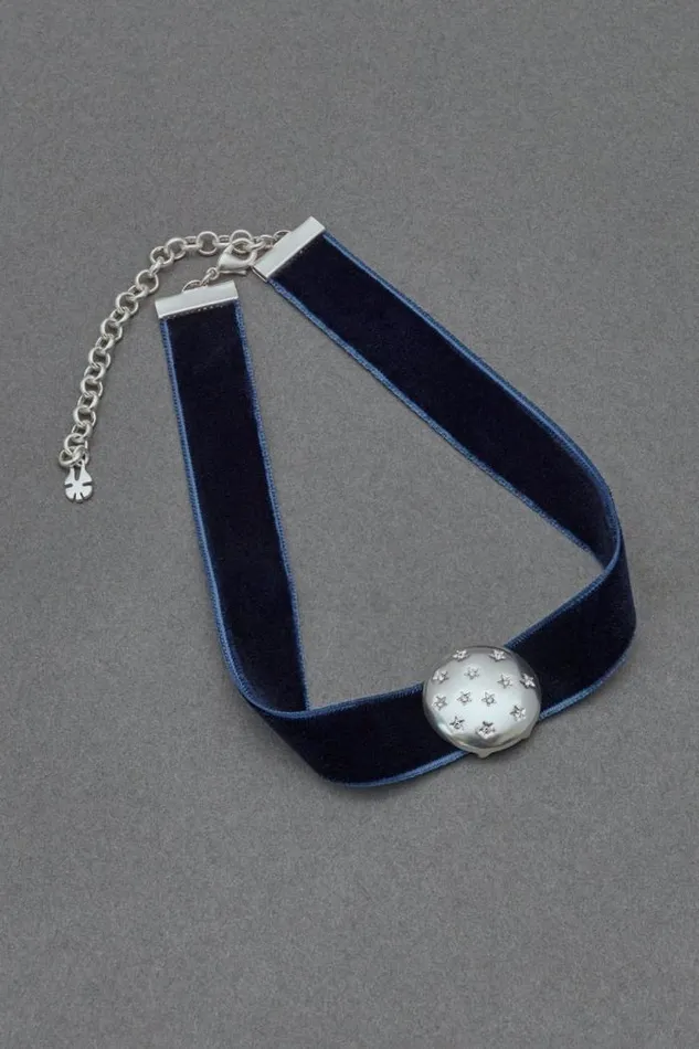 Lucky Brand Pave Pendant Choker Silver Women Jewelry