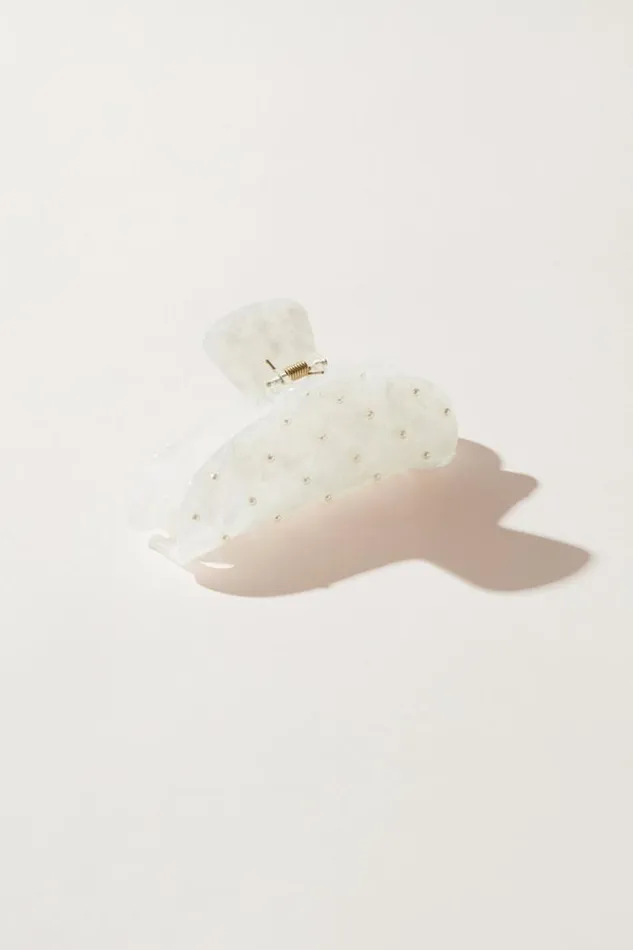Lucky Brand Pearl Quilted Claw Clip White Women Hair Accessories Lucky Brand Pearl Quilted Claw Clip White Women Hair Accessories