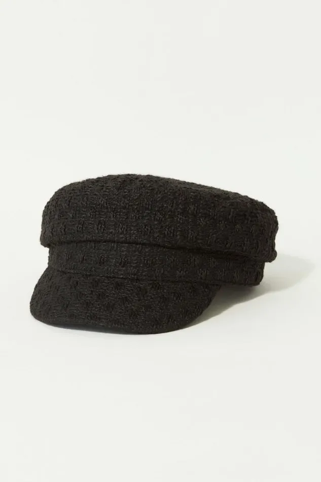 Lucky Brand Plaid Baker Boy Hat Black Women Hats