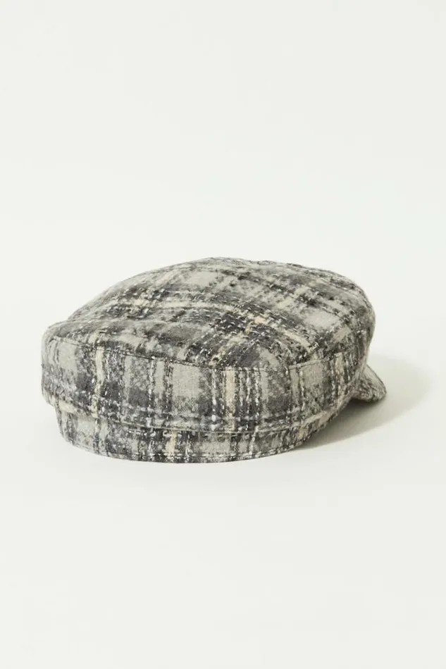 Lucky Brand Plaid Baker Boy Hat Dark Grey Women Hats Lucky Brand Plaid Baker Boy Hat Dark Grey Women Hats