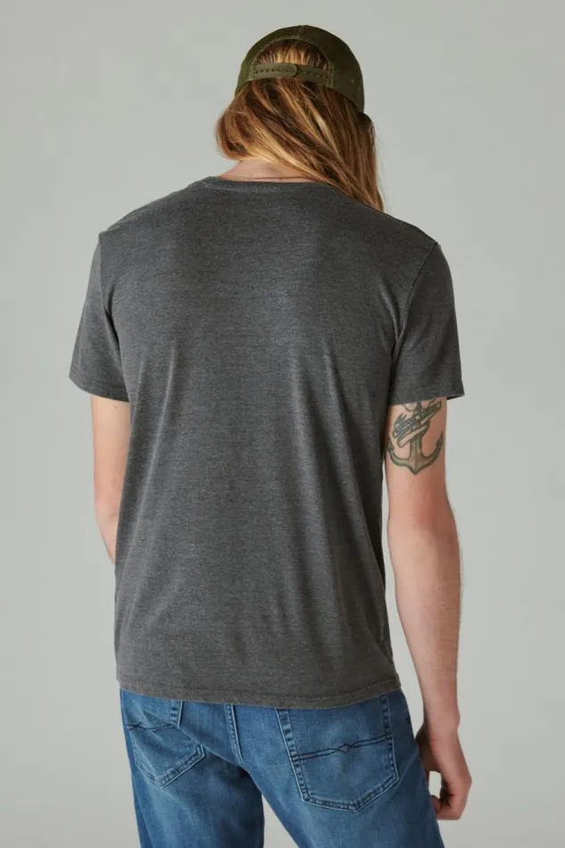 Lucky Brand Rocker Bear Graphic Tee Jet Black Men Graphic Tees