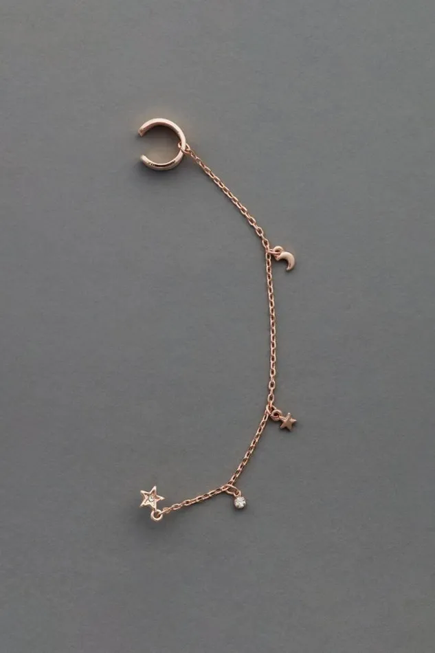 Lucky Brand Rose Gold Ear Cuff Chain Rose Gold Women Jewelry
