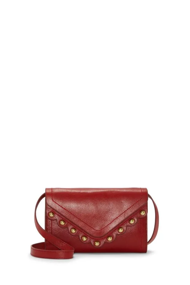 Lucky Brand Ruth Scalloped Crossbody Bag Dark Red Women Handbags