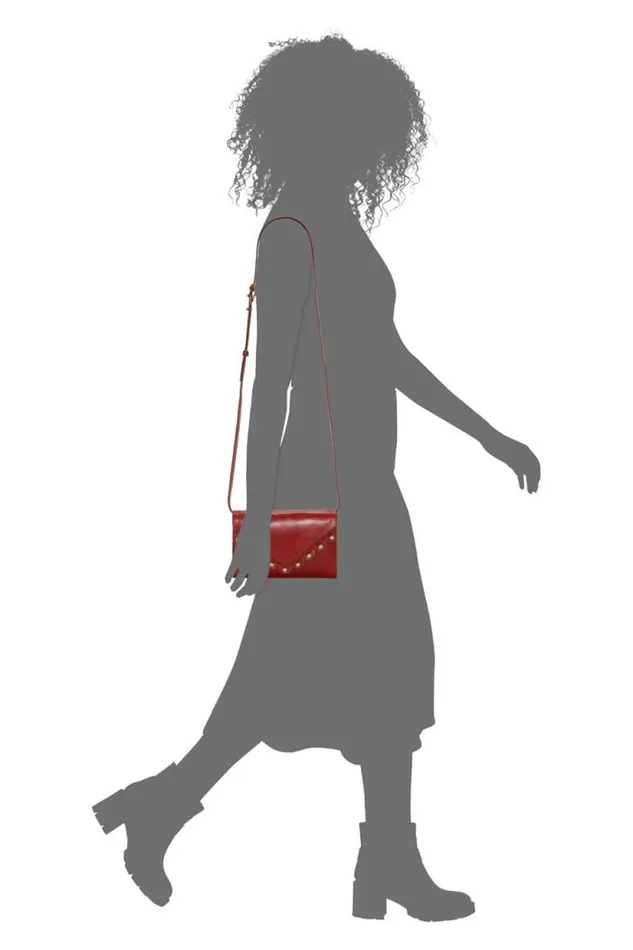 Lucky Brand Ruth Scalloped Crossbody Bag Dark Red Women Handbags