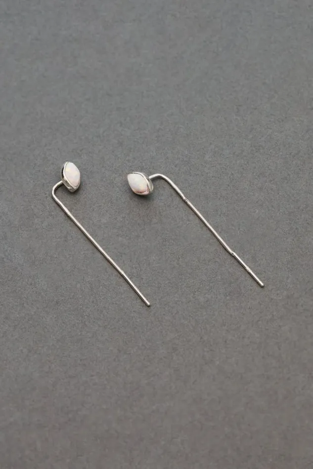 Lucky Brand Semi Stone Earring Silver Women Jewelry