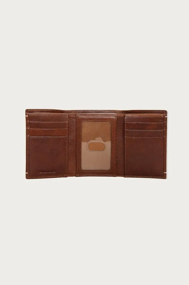Lucky Brand Smooth Leather Trifold Wallet Dark Brown Men Bags and Wallets