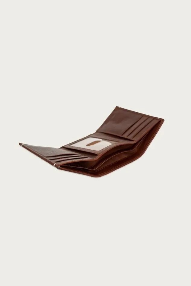 Lucky Brand Smooth Leather Trifold Wallet Dark Brown Men Bags and Wallets