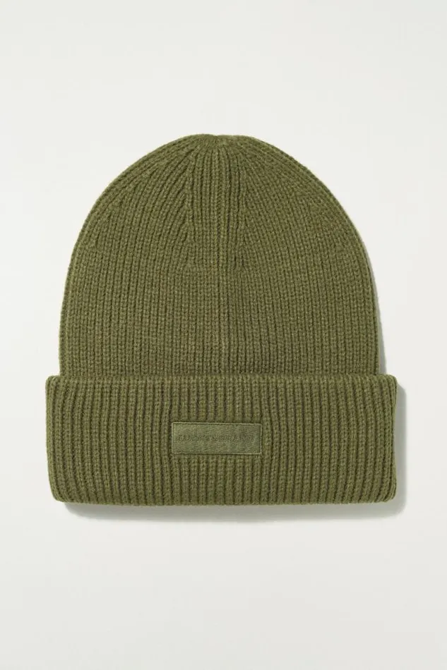 Lucky Brand Solid Knit Beanie Camo Green Cotton MenWomen Hats
