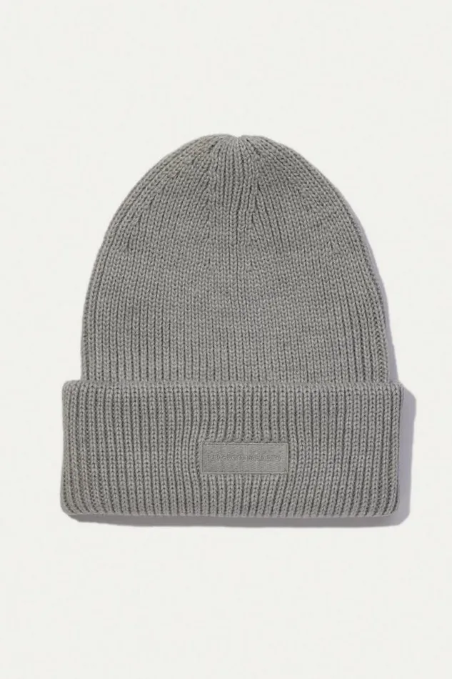 Lucky Brand Solid Knit Beanie Light Heather Gray MenWomen Hats