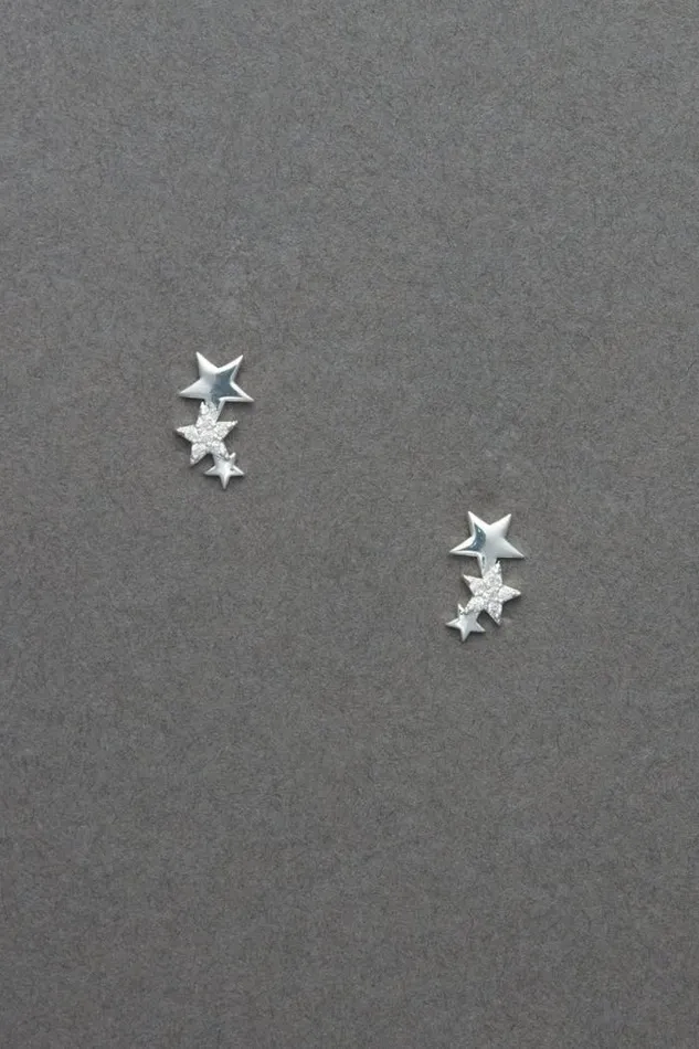 Lucky Brand Sterling Silver Star Studs Silver Women Jewelry