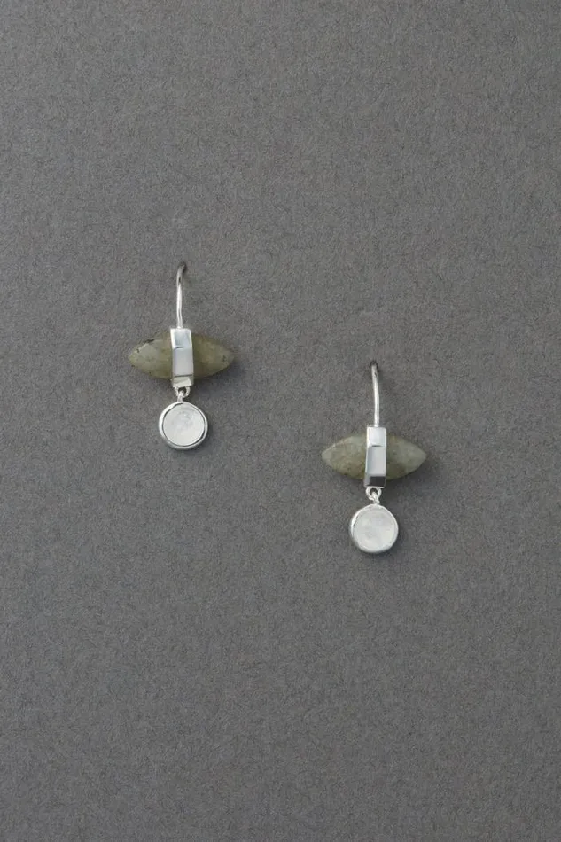 Lucky Brand Sterling Silver Stone Drop Ear Silver Women Jewelry