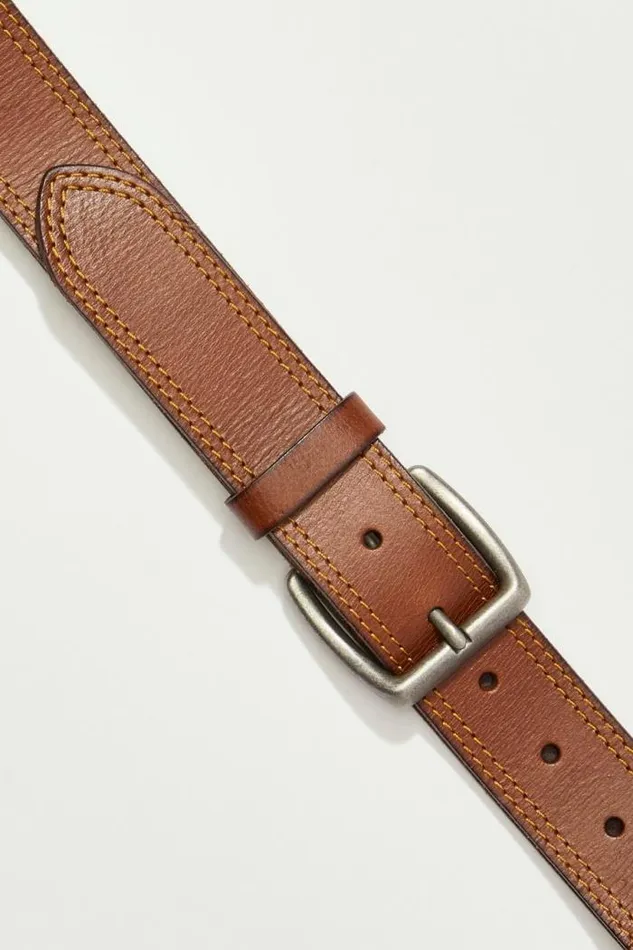 Lucky Brand Stitch Detail Belt Medium Brown Men Belts Lucky Brand Stitch Detail Belt Medium Brown Men Belts
