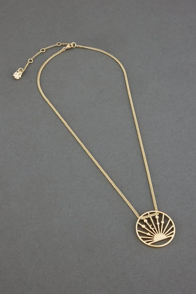 Lucky Brand Sunray Pendant Necklace Gold Women Jewelry