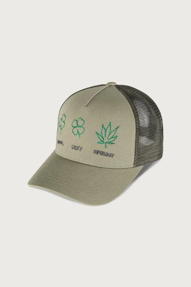 Lucky Brand Super Lucky Trucker Hat Bright Green Men Hats