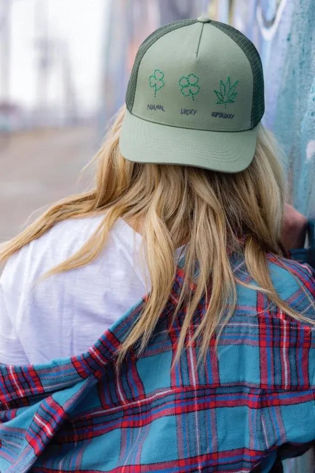 Lucky Brand Super Lucky Trucker Hat Bright Green Men Hats