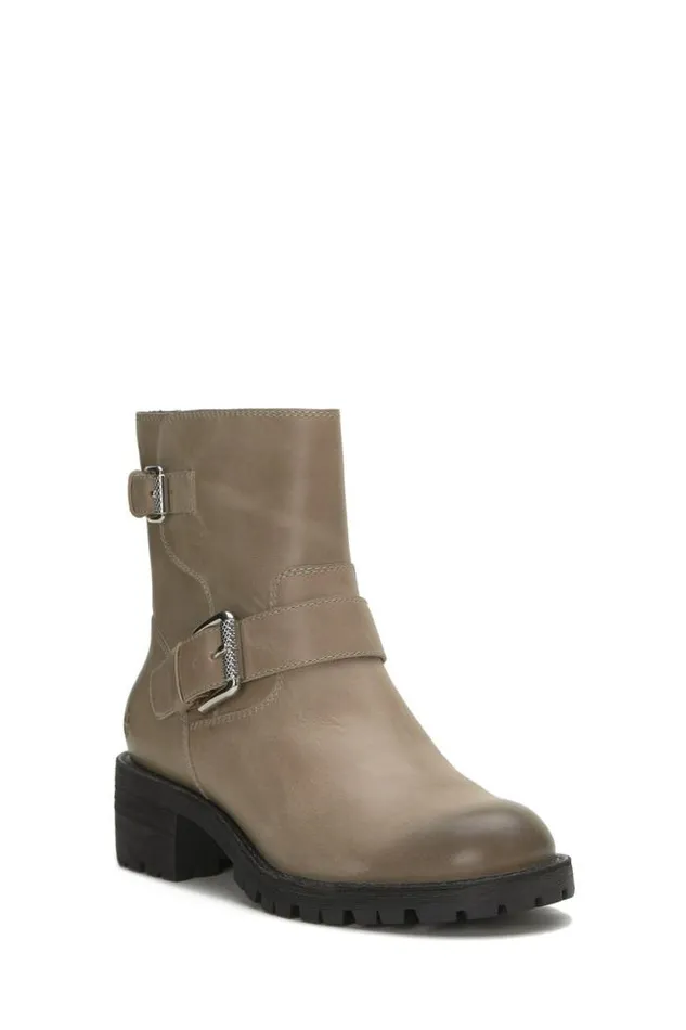 Lucky Brand Taini Biker Boot Medium Light Grey Women Shoes