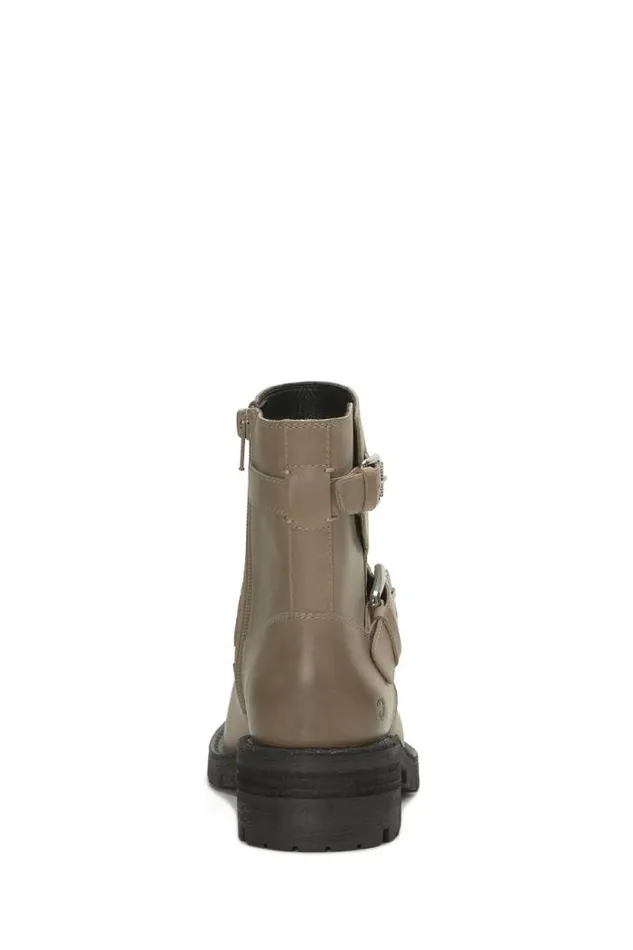 Lucky Brand Taini Biker Boot Medium Light Grey Women Shoes
