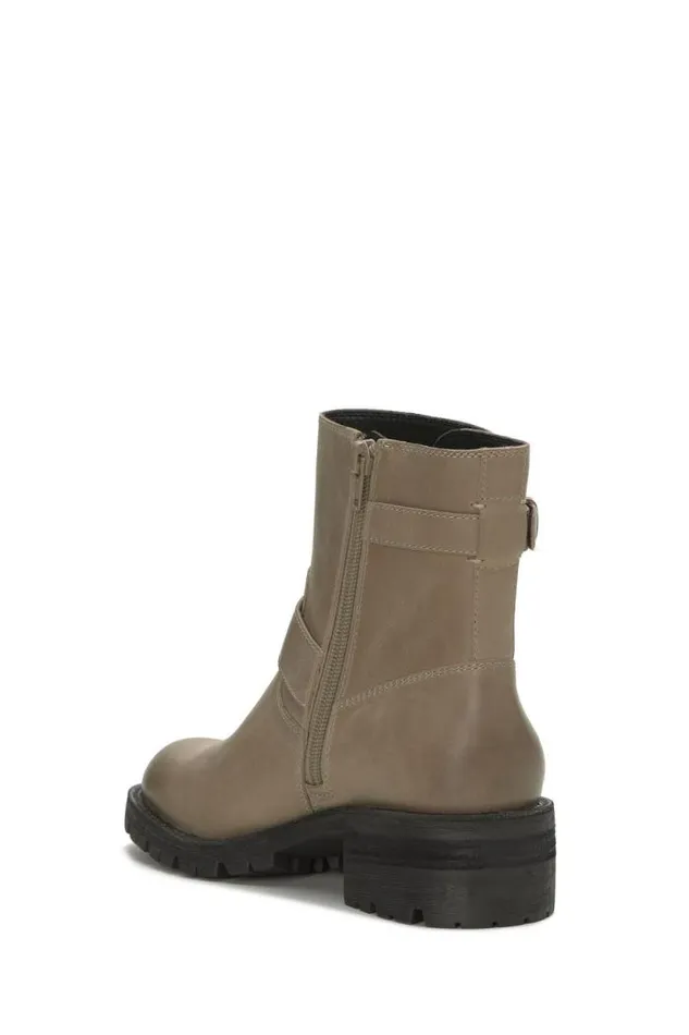 Lucky Brand Taini Biker Boot Medium Light Grey Women Shoes