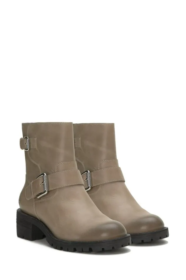 Lucky Brand Taini Biker Boot Medium Light Grey Women Shoes
