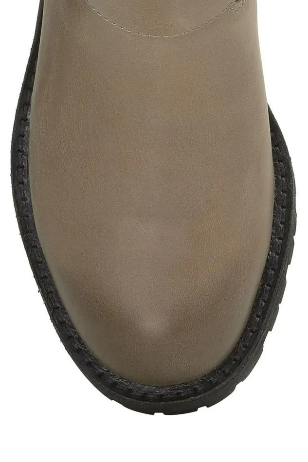 Lucky Brand Taini Biker Boot Medium Light Grey Women Shoes