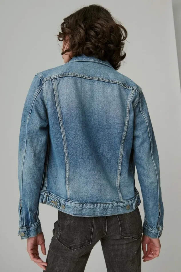 Lucky Brand Tomboy Denim Trucker Jacket Density Women Jackets and Outerwear