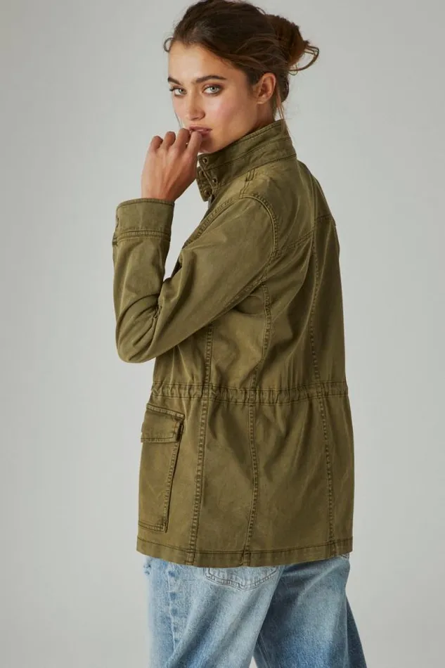Lucky Brand Utility Jacket Olive Night Women Jackets and Outerwear