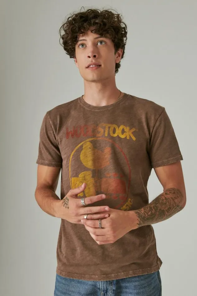 Lucky Brand Woodstock Carafe Men Graphic Tees
