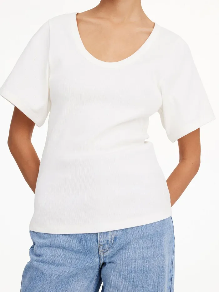 Lunai TShirt Soft White Women By Malene Birger Tops and Blouses