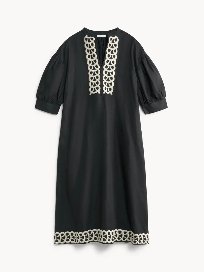 Lydea Linen Maxi Dress Black Women By Malene Birger Dresses