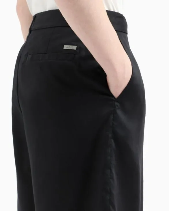 Lyocell Bermuda Shorts Black Men Armani Trousers And Shorts Lyocell Bermuda Shorts Black Men Armani Trousers And Shorts